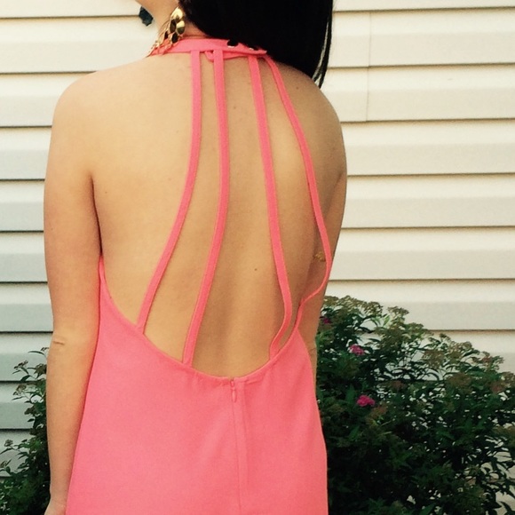 Pink low back summer short dress - Picture 1 of 3